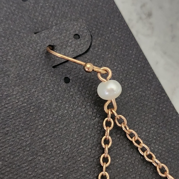 Cookie Lee copper and pearl dangling bead earrings NWT - Picture 10 of 10